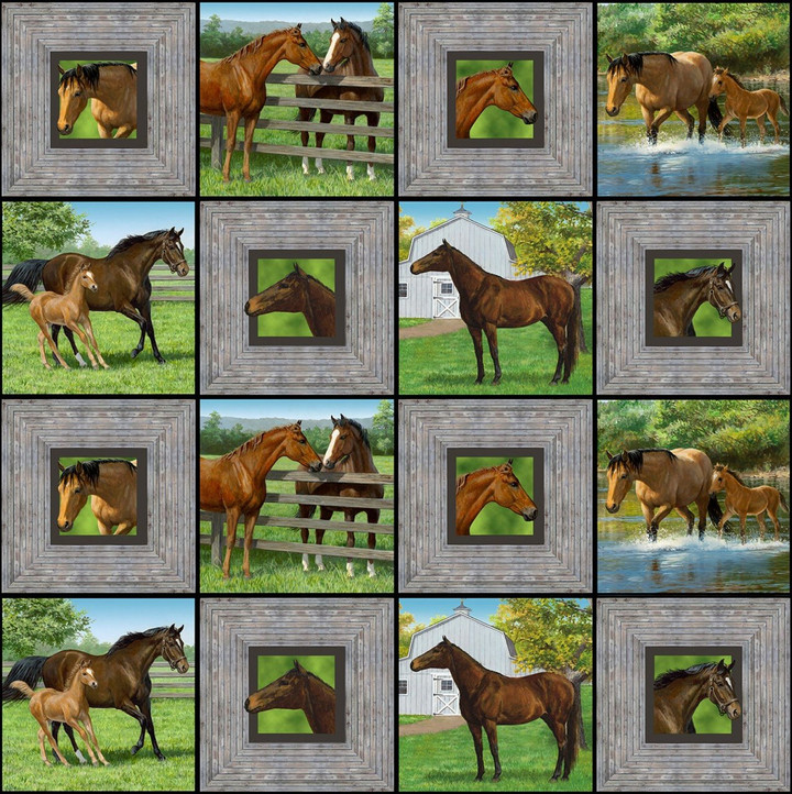 Wild Wings Yarmulkes Cotton - COORDINATE - Horses Wild Wings Yarmulkes Cotton - COORDINATE - Horses