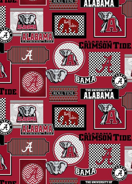 NCAA - Cotton Yarmulkes - ALABAMA CRIMSON TIDE - PACKED PATCHES