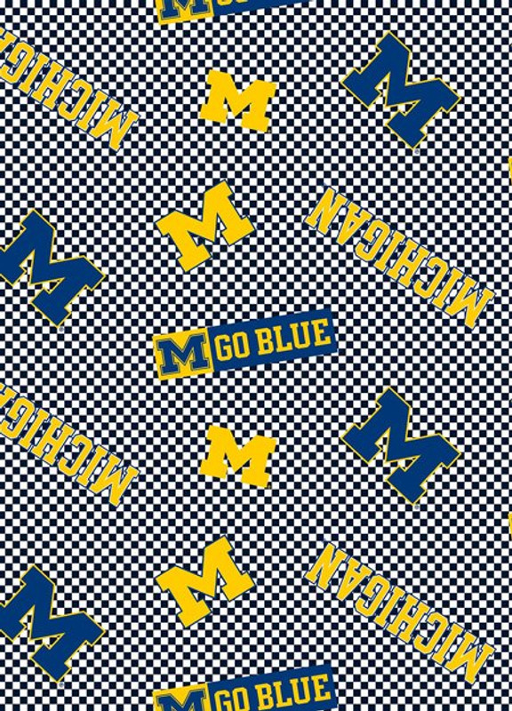 NCAA - Cotton Yarmulkes - CHECKERED - MICHIGAN WOLVERINES NCAA - Cotton Yarmulkes - CHECKERED - MICHIGAN WOLVERINES