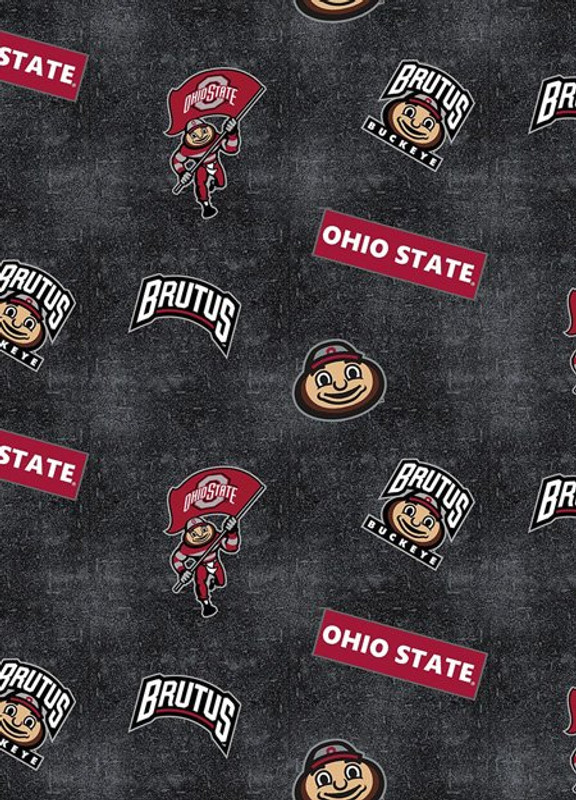 NCAA - Cotton Yarmulkes - TOSSED - OHIO STATE BUCKEYES - DISTRESSED