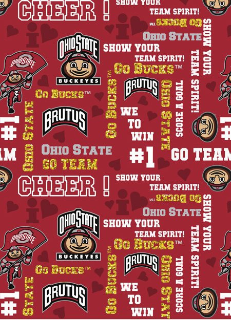 NCAA - Cotton Yarmulkes - GLITTER - OHIO STATE BUCKEYES - LOGOS