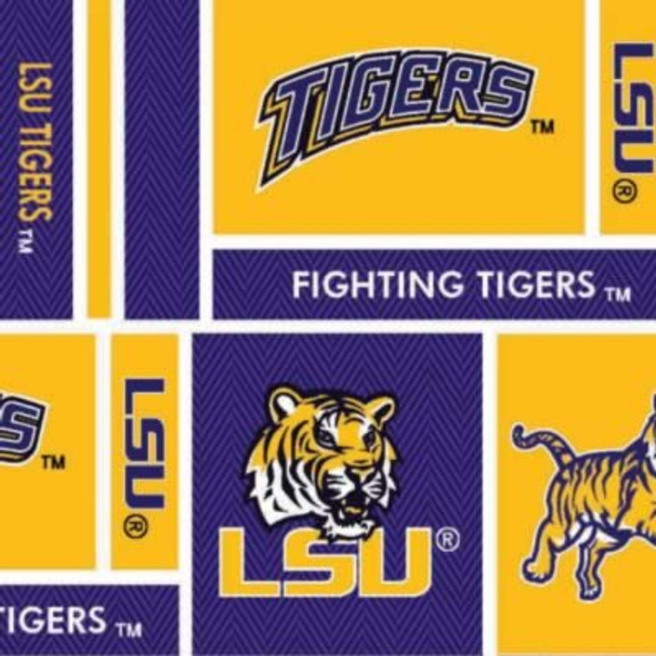 NCAA - Cotton Yarmulkes - HERRINGBONE - Louisiana State University NCAA - Cotton Yarmulkes - HERRINGBONE - Louisiana State University