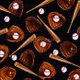 Cotton Print Yarmulkes Baseball - Black