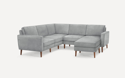 Nomad Velvet 5-Seat Corner Sectional with Chaise