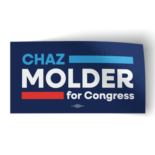 Chaz Molder For Congress (7.5" x 4" Vinyl Bumper Sticker)