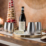 Stemless Stainless-Steel Wine Glasses (Set of 2)