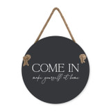 Come In: Make Yourself At Home Stainless Steel Art Plus Rope