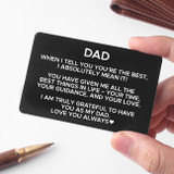 Dad Love You Always Engraved Wallet Card