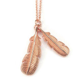 Little Taonga Rose Gold Huia Feather Necklace