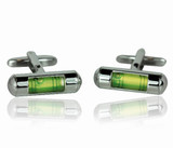 Green Spirit Level Cufflinks