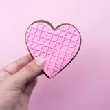 Iced Pink Gingerbread Heart