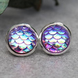 Silver Mermaid Studs