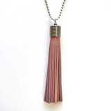 Long Line Leather Tassel Necklace