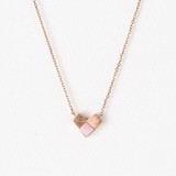 Rose Gold & Rose Quartz Heart Necklace