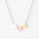 Rose Gold Triple Triangle Necklace