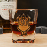 30th Gold Badge Whiskey Glass