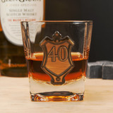 40th Gold Badge Whiskey Glass