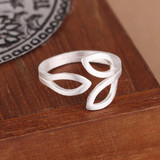 Sterling Silver Three-Leaf Wraparound Ring