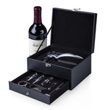 The Cabernet - 8pc Black Leatherette Wine Accessory Box