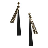 Black Matte Bar Drop Earrings