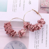 Blush Pink Flower Hoop Earrings