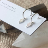 Silver Healing Rose Quartz Gemstone Earrings