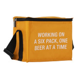 Working on a Six Pack Small Cooler Bag
