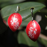 Pohutukawa & Rose Earrings