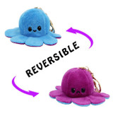 Mini Blue & Purple Reversible Mood Octopus Keyring NZ