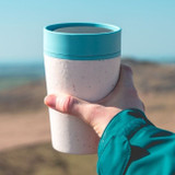 rCUP Reusable Coffee Cup: Cream & Teal 8oz