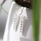 Little Taonga Aroha Silver Bar Earrings