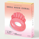 Neon Coral Luxe Pool Ring Shell