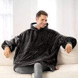 Lightweight Adult Dark Grey Mega Hoodie Blanket