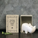 Sending You Huge Hippo Hugs Porcelain Animal