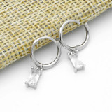 Mini Hoop Earrings - Silver and White CZ