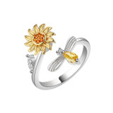 Sunflower Adjustable Fidget Anxiety Ring