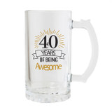 40th Birthday Beer Glass