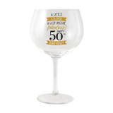 50th Birthday Balloon Glass