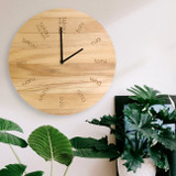 Te Reo Wooden Clock - Pine