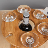Sip-n-Style Bamboo Wine & Glass Holder