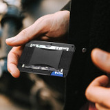 Aluminium Card Holder with Cash Strap
