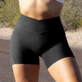 High Waist Phone Pocket Crossover Bike Shorts