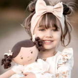 Cecilia Linen Doll with Dark Hair