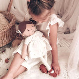 Cecilia Linen Doll with Dark Hair