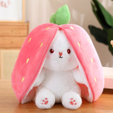 Reversible Bunny-Strawberry Plush Toy