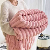 Ribbed Fur Throw