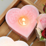 Peony Rose Heart Candle