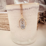 Forget Me Not Oval Necklace