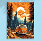 Van on the Road - 30 x 40 Paint by Numbers Kit
