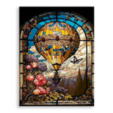 Stained Glass: Forest Hot Air Balloon - 30 x 40 Paint by Numbers Kit